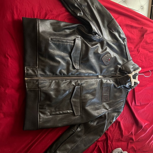 Tommy Hilfiger Jackets & Coats Tommy Hilfigermens Top Gun Faux Leather Aviator Bomber Jacket